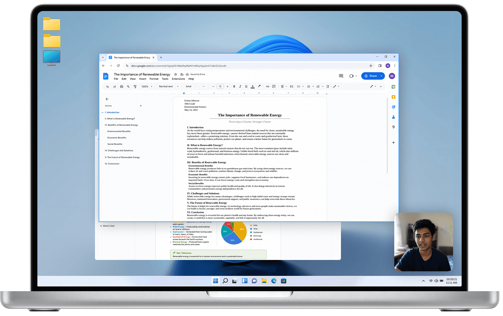 Unedited student screen recording
