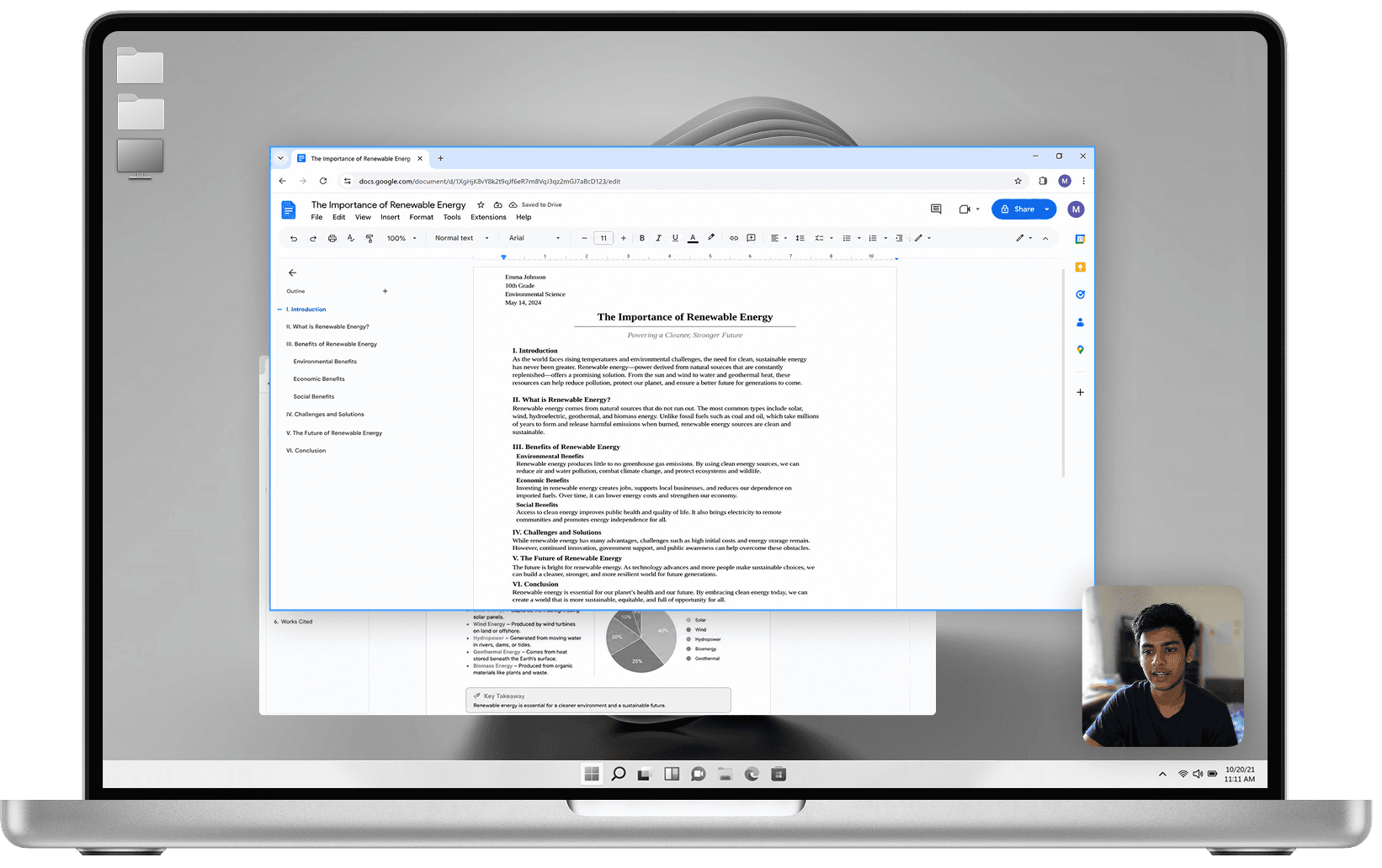 Unedited student screen recording