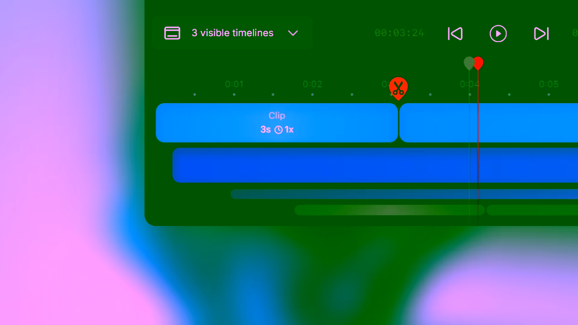Timeline editing in Pane Studio