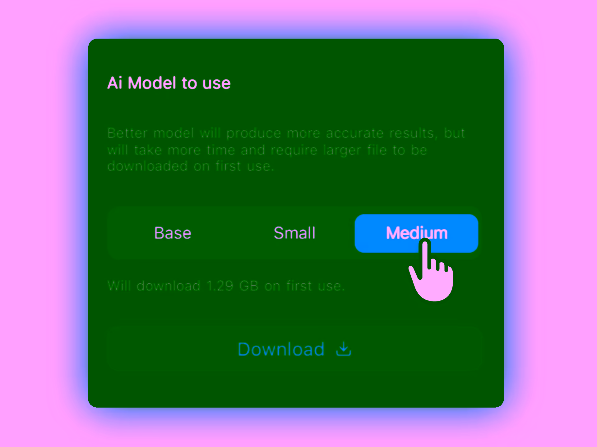 Transcript models range in Pane Studio